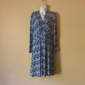 Brooks Brothers floral long sleeved v-neck dress